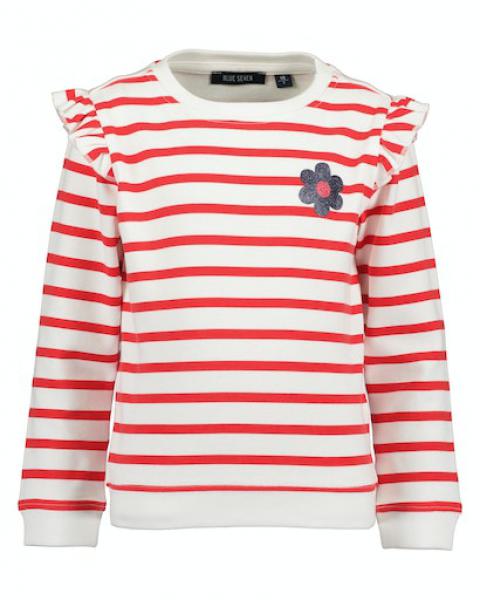 Sweater Blume rot gestreift 128